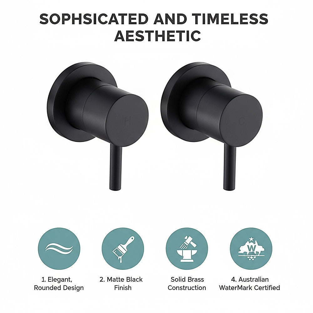 Bathroom Shower Bath Hot and Cold Mixer WATERMARK Certified in Black V63-847871