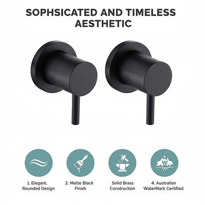 Bathroom Shower Bath Hot and Cold Mixer WATERMARK Certified in Black V63-847871