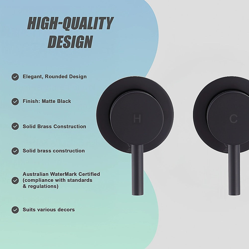 Bathroom Shower Bath Hot and Cold Mixer WATERMARK Certified in Black V63-847871