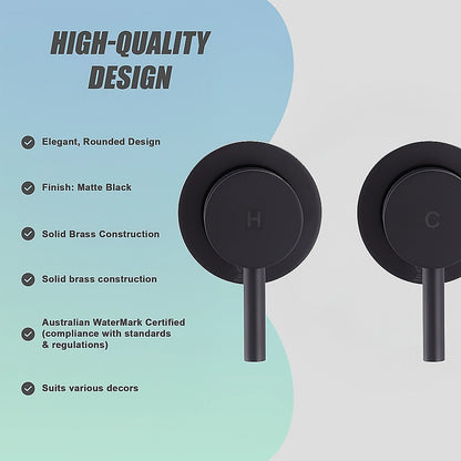 Bathroom Shower Bath Hot and Cold Mixer WATERMARK Certified in Black V63-847871