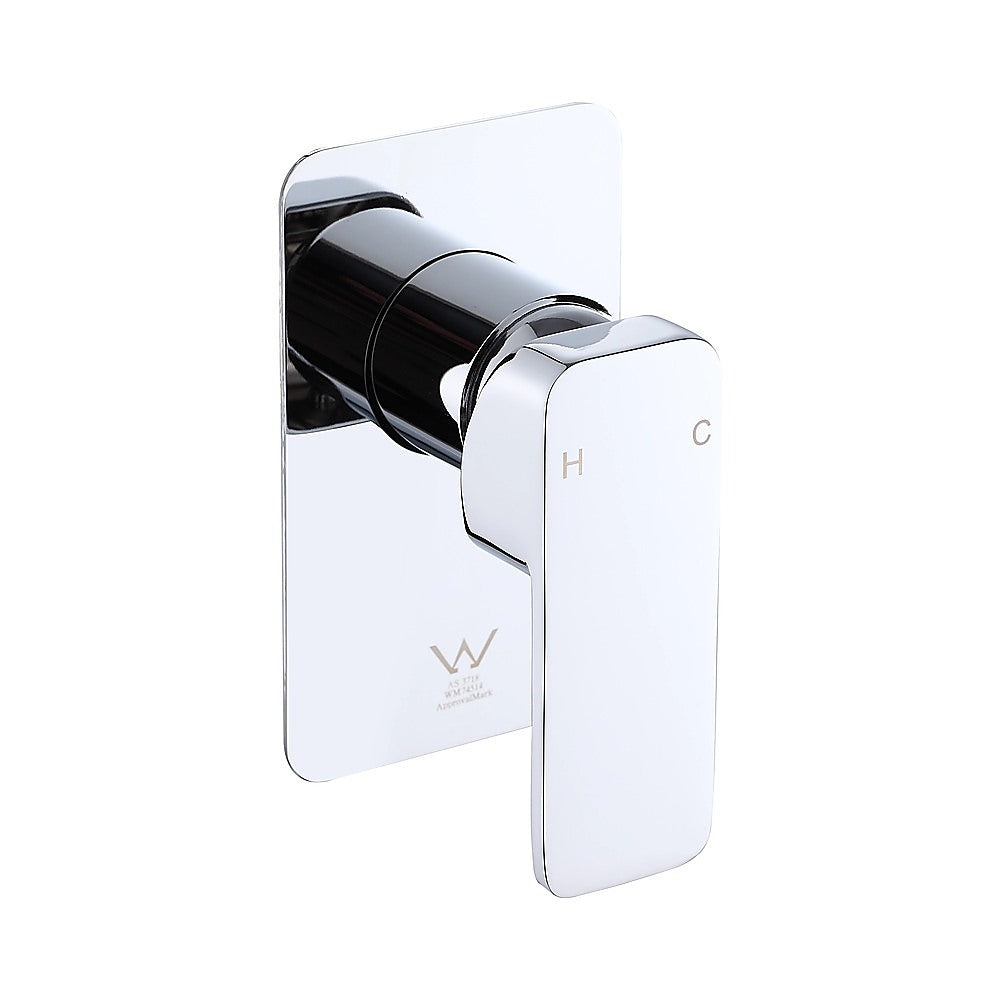 Single Square Shower Bath Mixer Tap Bathroom WATERMARK Approved in Chrome V63-847951