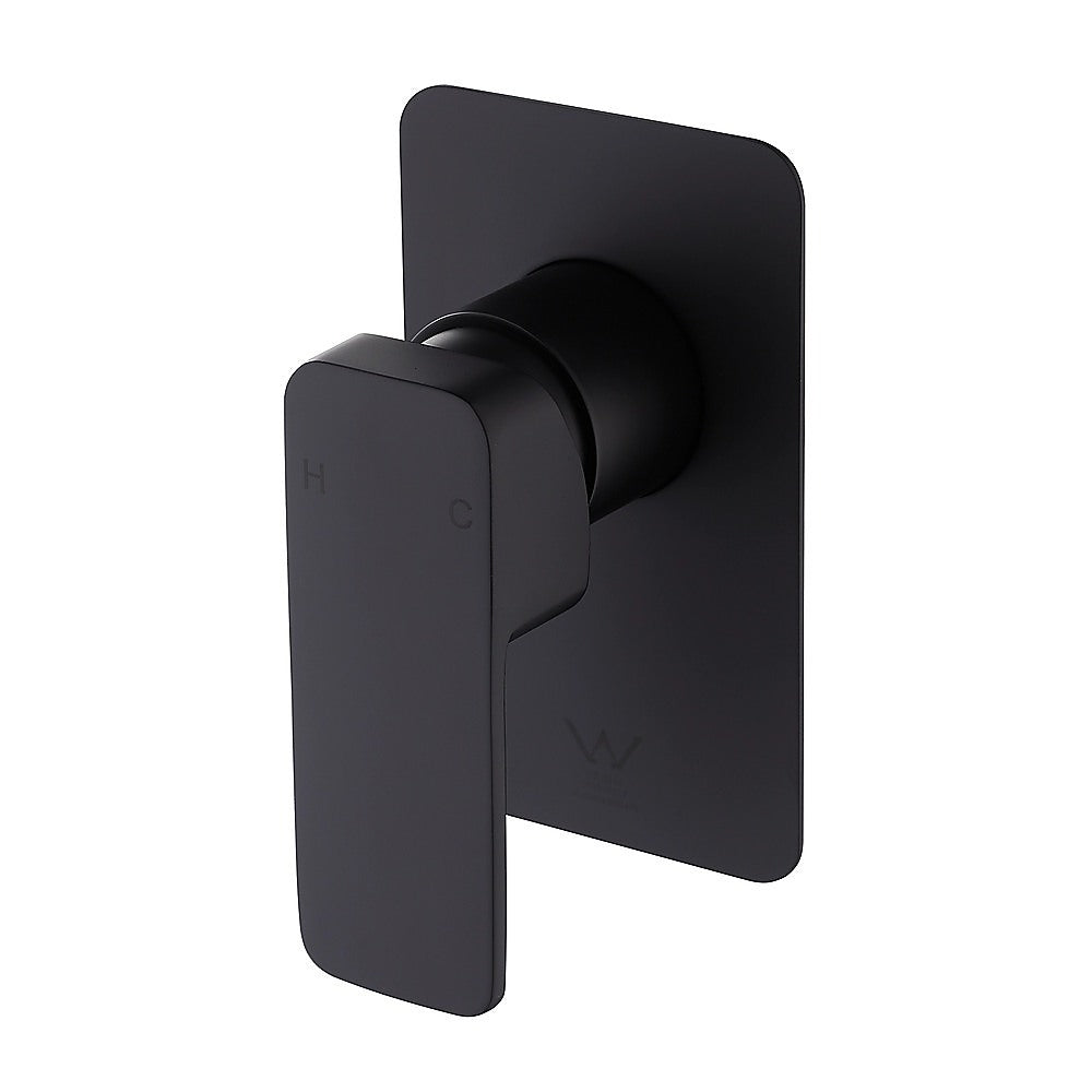 Single Square Shower Bath Mixer Tap Bathroom WATERMARK Approved in Black V63-847961