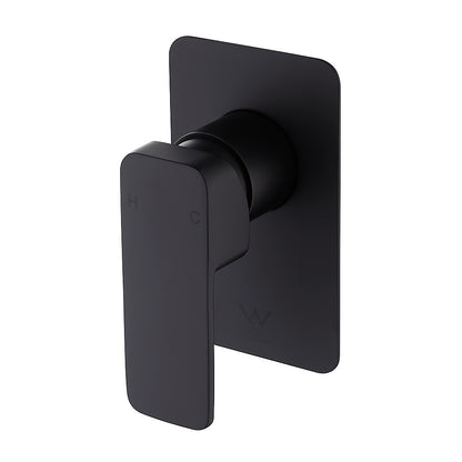 Single Square Shower Bath Mixer Tap Bathroom WATERMARK Approved in Black V63-847961