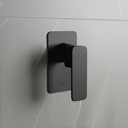 Single Square Shower Bath Mixer Tap Bathroom WATERMARK Approved in Black V63-847961