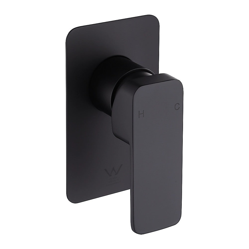 Single Square Shower Bath Mixer Tap Bathroom WATERMARK Approved in Black V63-847961