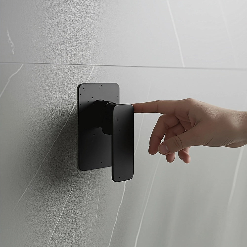 Single Square Shower Bath Mixer Tap Bathroom WATERMARK Approved in Black V63-847961