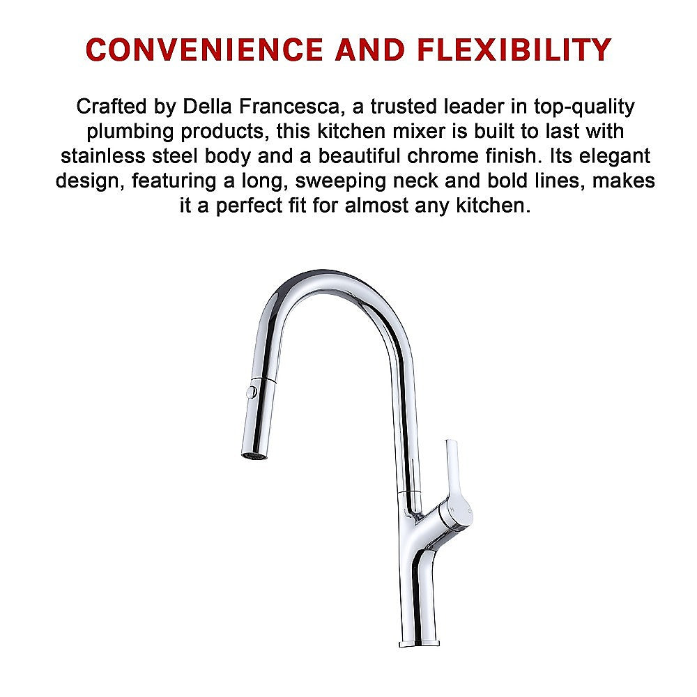 Kitchen Laundry Bathroom Basin Sink Pull Out Mixer Tap Faucet in Chrome V63-847981