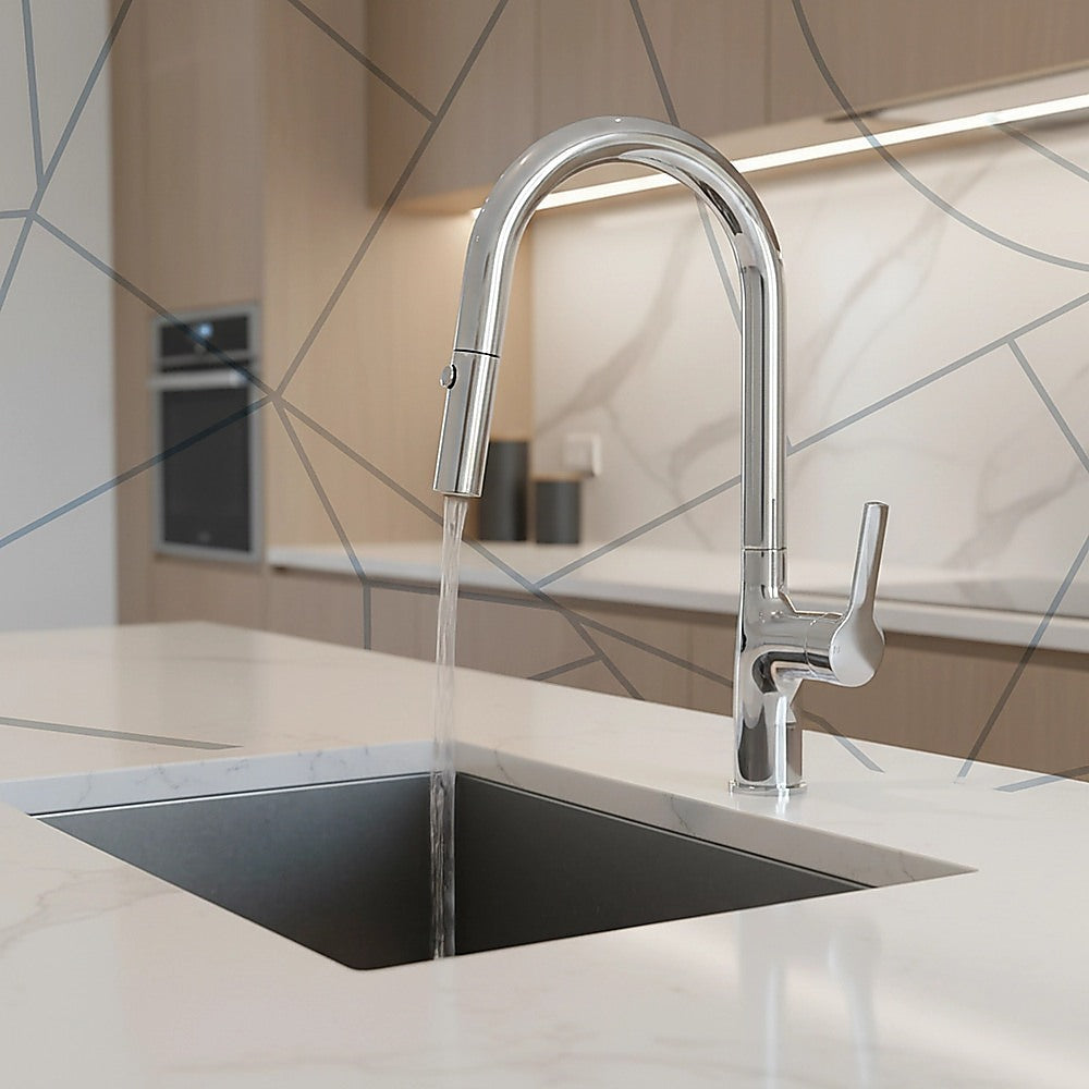 Kitchen Laundry Bathroom Basin Sink Pull Out Mixer Tap Faucet in Chrome V63-847981