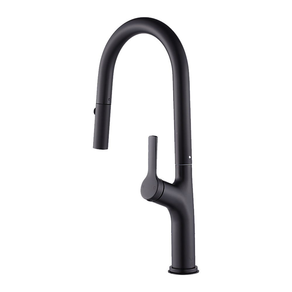 Kitchen Laundry Bathroom Basin Sink Pull Out Mixer Tap Faucet in Black V63-847991