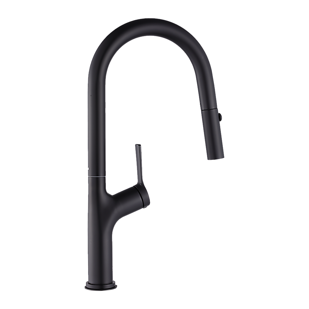 Kitchen Laundry Bathroom Basin Sink Pull Out Mixer Tap Faucet in Black V63-847991