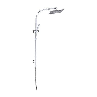 WELS 10" Rain Shower Head Set Square Dual Heads High Pressure with Handheld in Chrome V63-848011