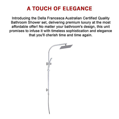 WELS 10" Rain Shower Head Set Square Dual Heads High Pressure with Handheld in Chrome V63-848011