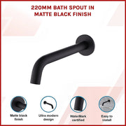 220mm Bath Spout in Matte Black Finish V63-848041