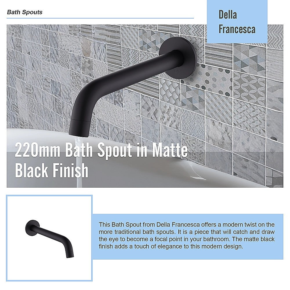 220mm Bath Spout in Matte Black Finish V63-848041