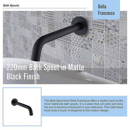 220mm Bath Spout in Matte Black Finish V63-848041