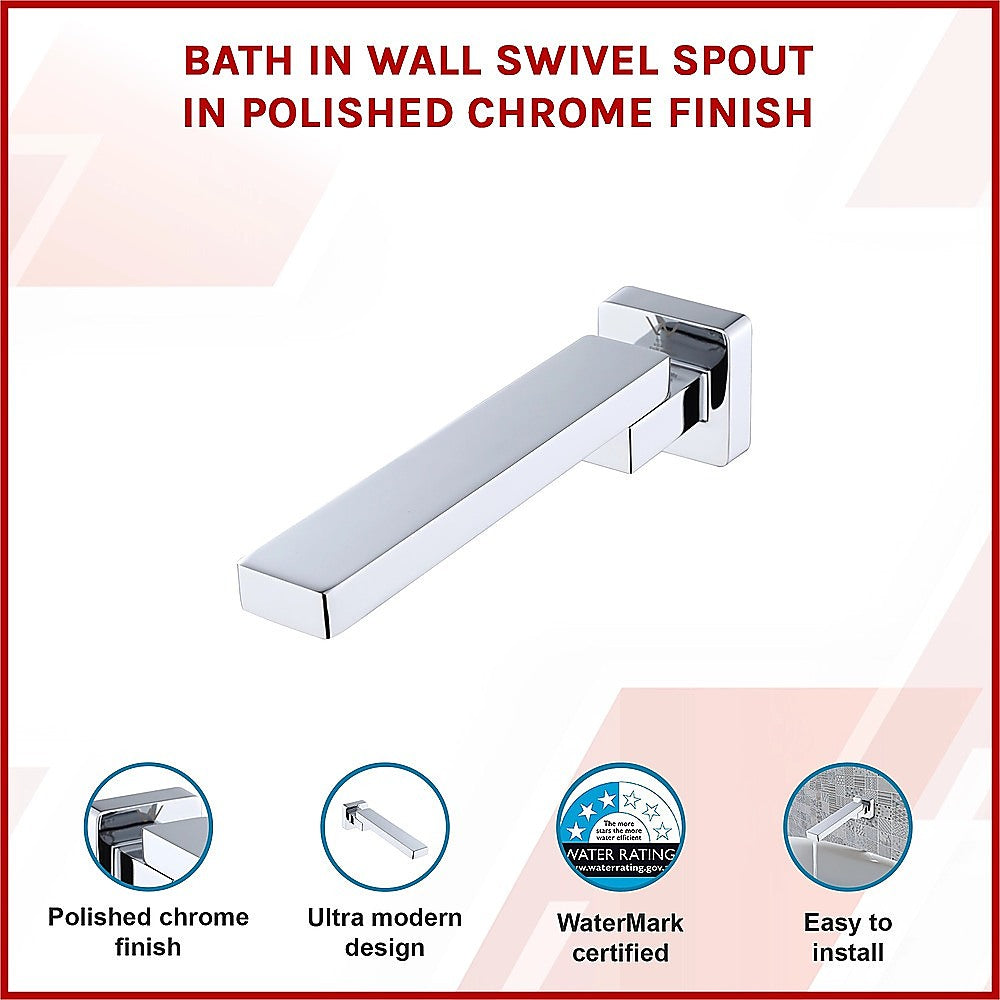 Bath In Wall Swivel Spout in Polished Chrome Finish V63-848061