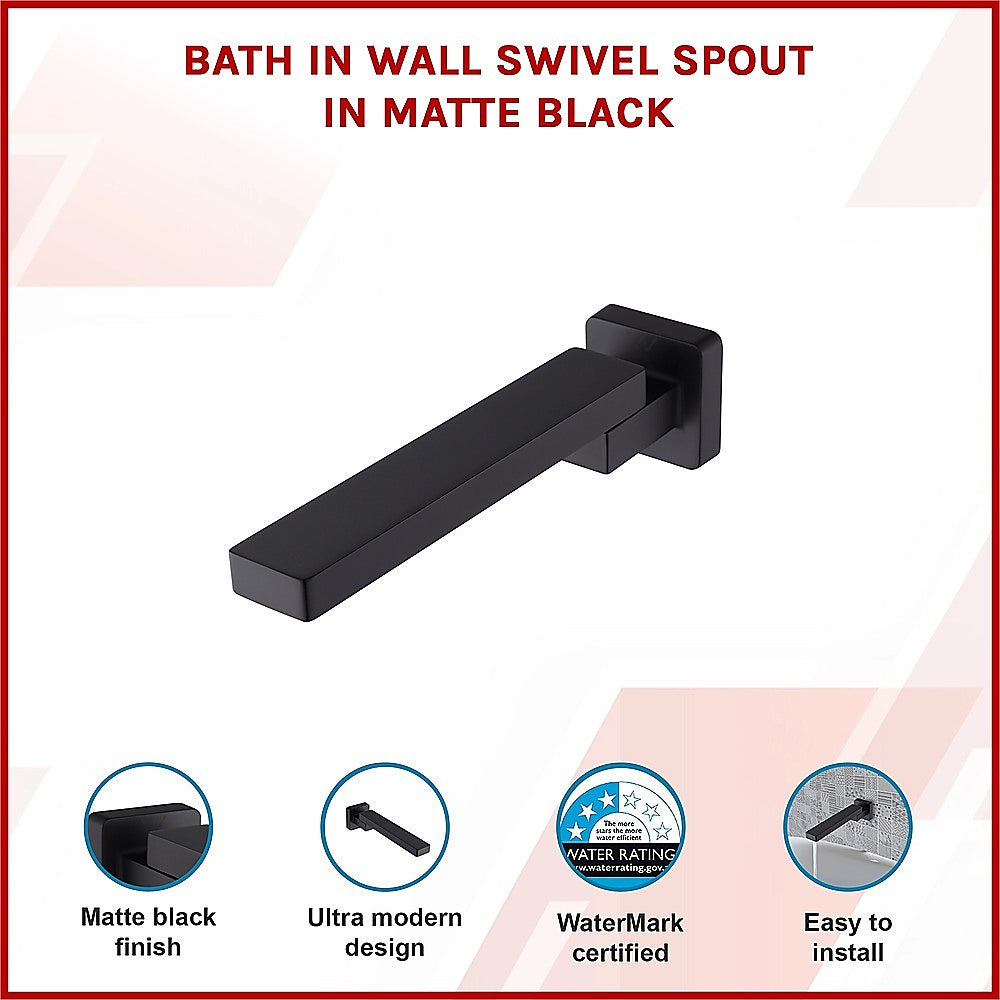 Bath In Wall Swivel Spout in Matte Black V63-848071