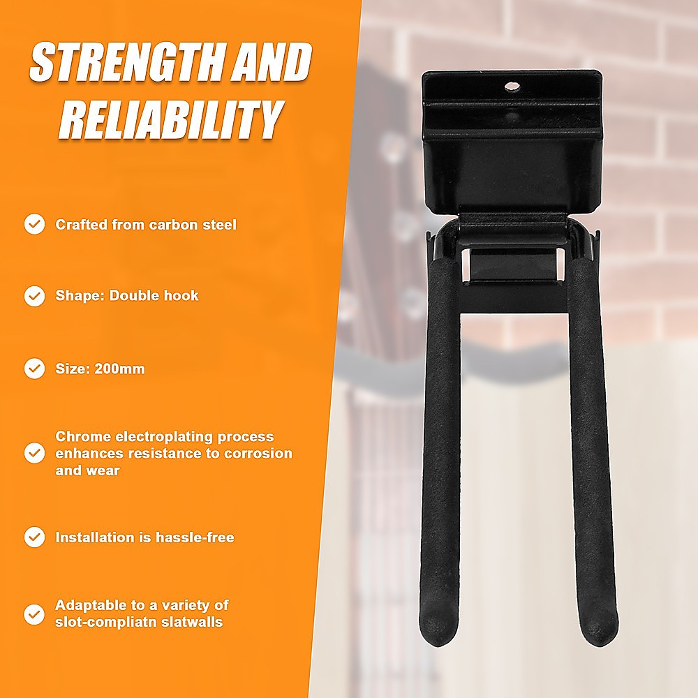 Garage Slatwall Retail Store Display Wall Mount Storage Double Hooks V63-848151