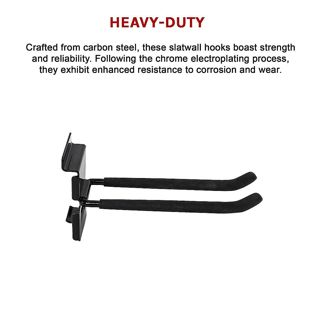 Garage Slatwall Retail Store Display Wall Mount Storage Double Hooks V63-848151