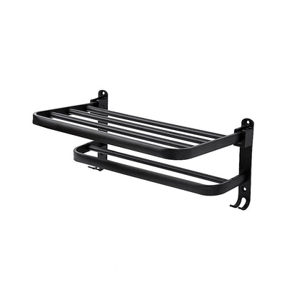 Towel Rack Folding Holder with Hook Accessories Wall Hanger Aluminium Bar Shelf V63-848211