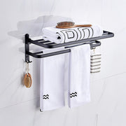 Towel Rack Folding Holder with Hook Accessories Wall Hanger Aluminium Bar Shelf V63-848211
