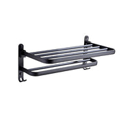 Towel Rack Folding Holder with Hook Accessories Wall Hanger Aluminium Bar Shelf V63-848211