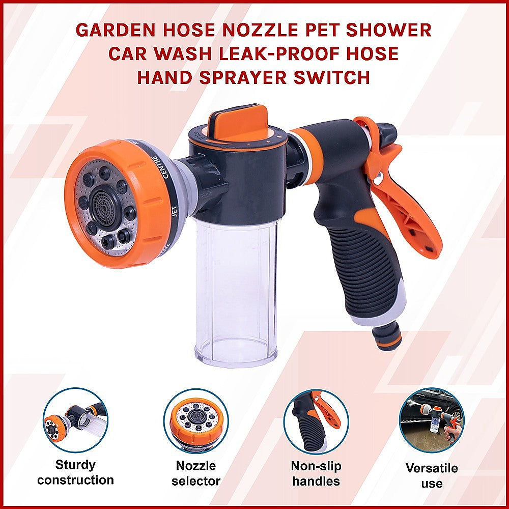 Garden Hose Nozzle Pet Shower Car Wash Leak-Proof Hose Hand Sprayer Switch V63-848221