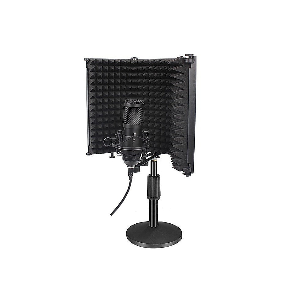 3 Panels Microphone Isolation Shield Mic Sound Absorbing Foam Reflector V63-848241