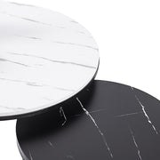 Set of 2 Coffee Table Round Marble Nesting Side End Table Furniture V63-848251