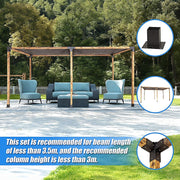 Roof Pergola Gazebo Shed Matte Black Steel Brackets and Black Screen DIY Kits V63-848271