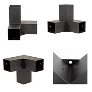 Roof Pergola Gazebo Shed Matte Black Steel Brackets and Black Screen DIY Kits V63-848271