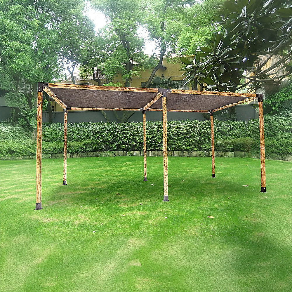 Roof Pergola Gazebo Shed Matte Black Steel Brackets and Black Screen DIY Kits V63-848271