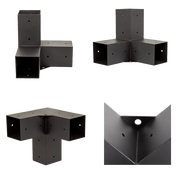Roof Pergola Gazebo Shed Matte Black Steel Brackets and Black Screen DIY Kits V63-848271