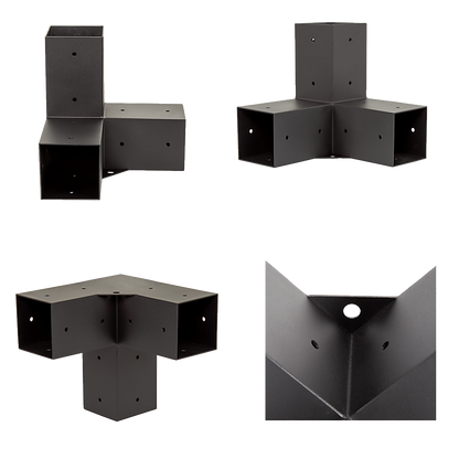 Roof Pergola Gazebo Shed Matte Black Steel Brackets and Black Screen DIY Kits V63-848271