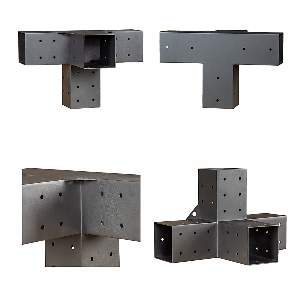 Roof Pergola Gazebo Shed Matte Black Steel Brackets and Black Screen DIY Kits V63-848271