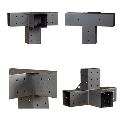 Roof Pergola Gazebo Shed Matte Black Steel Brackets and Black Screen DIY Kits V63-848271