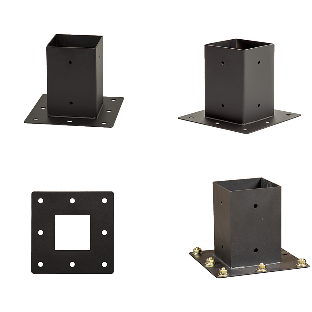 Roof Pergola Gazebo Shed Matte Black Steel Brackets and Black Screen DIY Kits V63-848271