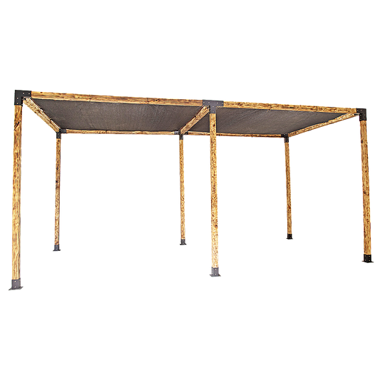 Roof Pergola Gazebo Shed Matte Black Steel Brackets and Black Screen DIY Kits V63-848271