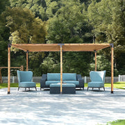 Roof Pergola Gazebo Shed Matte Black Steel Brackets and Coffee Screen DIY Kits V63-848281
