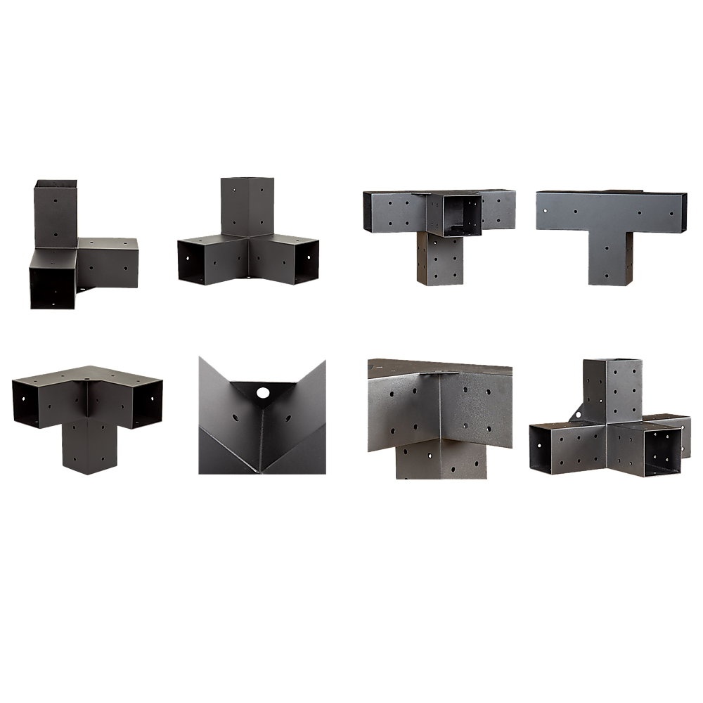 Roof Pergola Gazebo Shed Matte Black Steel Brackets and Coffee Screen DIY Kits V63-848281