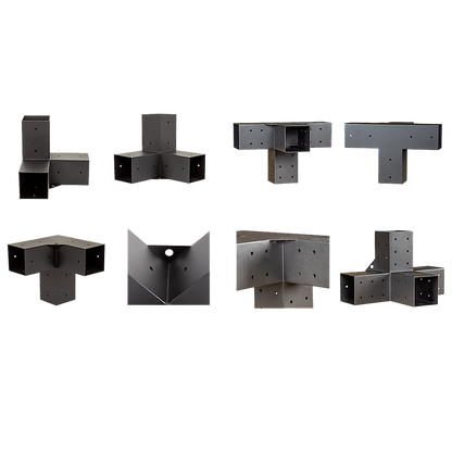 Roof Pergola Gazebo Shed Matte Black Steel Brackets and Coffee Screen DIY Kits V63-848281