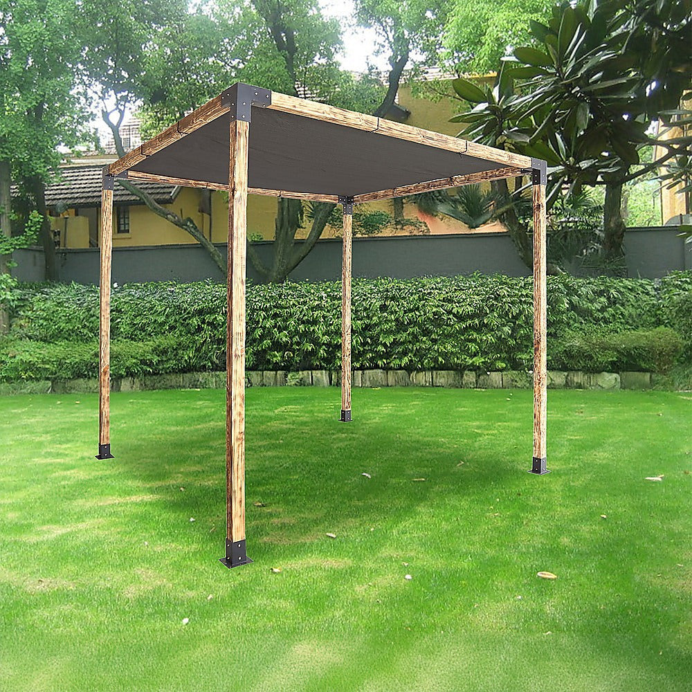 Roof Pergola Gazebo Shed Matte Black Steel Brackets and Black Screen DIY Kits V63-848291