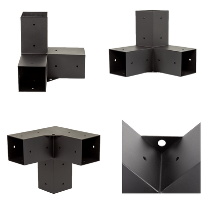 Roof Pergola Gazebo Shed Matte Black Steel Brackets and Black Screen DIY Kits V63-848291