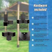 Roof Pergola Gazebo Shed Matte Black Steel Brackets and Black Screen DIY Kits V63-848291