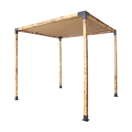Roof Pergola Gazebo Shed Matte Black Steel Brackets and Coffee Screen DIY Kits V63-848301