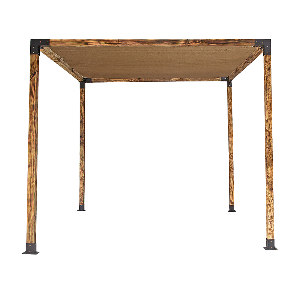 Roof Pergola Gazebo Shed Matte Black Steel Brackets and Coffee Screen DIY Kits V63-848301
