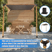 Roof Pergola Gazebo Shed Matte Black Steel Brackets and Black Screen DIY Kits V63-848311