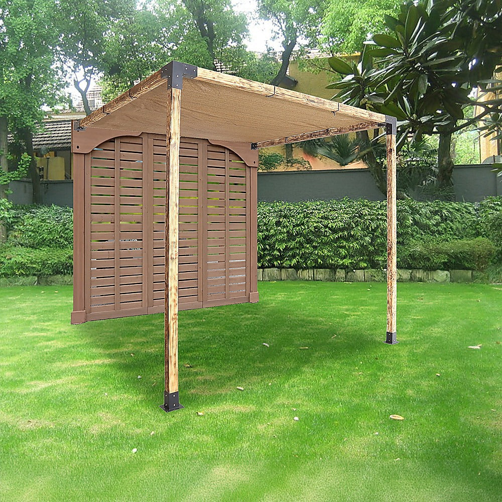 Roof Pergola Gazebo Shed Matte Black Steel Brackets and Coffee Screen DIY Kits V63-848321