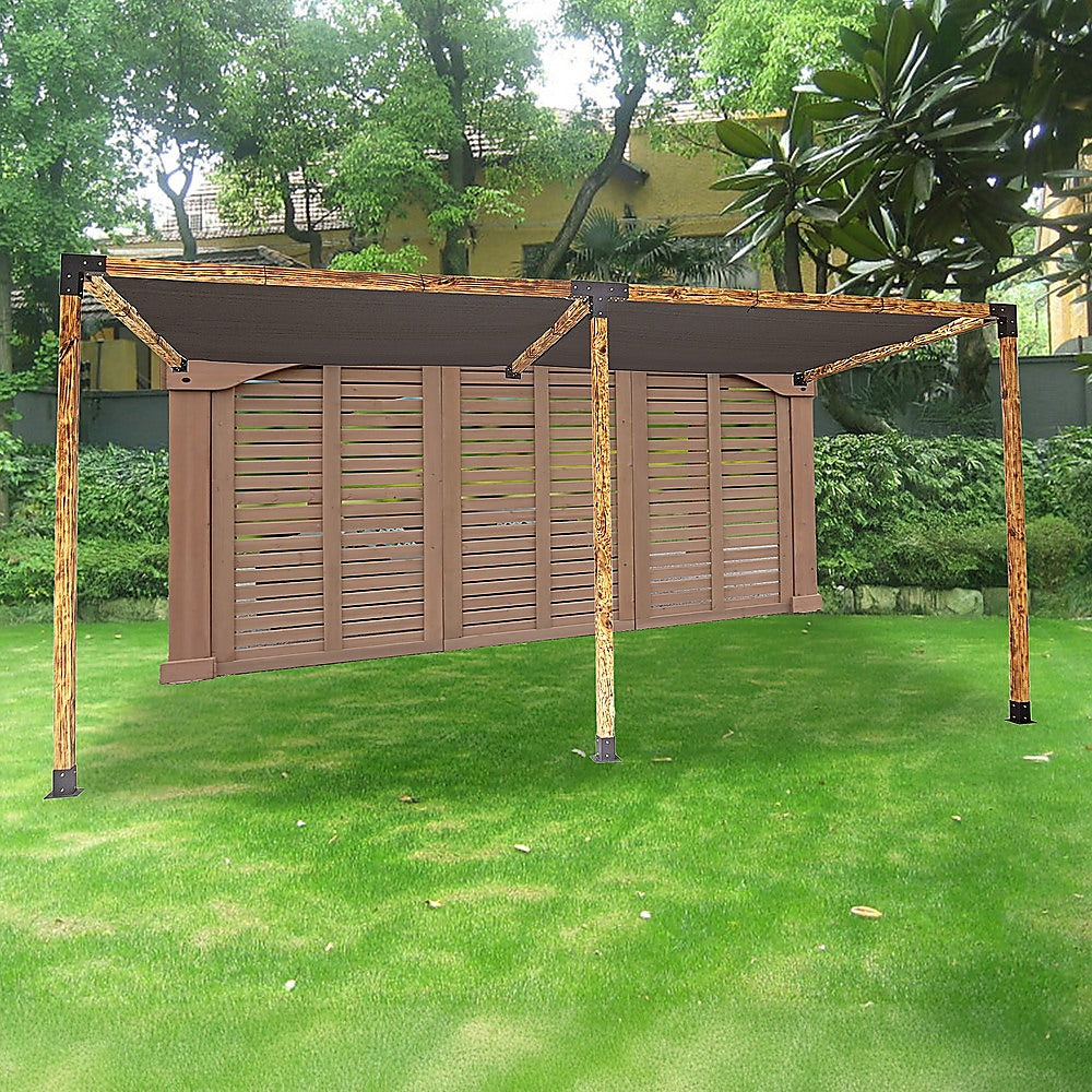 Roof Pergola Gazebo Shed Matte Black Steel Brackets and Black Screens DIY Kits V63-848331