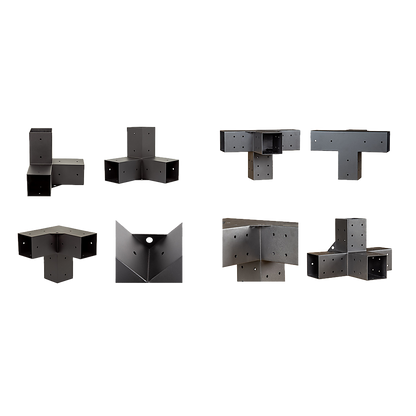 Roof Pergola Gazebo Shed Matte Black Steel Brackets and Black Screens DIY Kits V63-848331